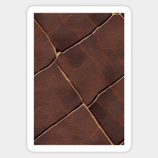 Brown Imitation leather, natural and ecological leather print #10 Sticker